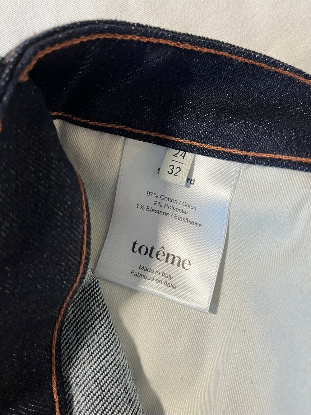 NWOT Toteme Dark Indigo Rinsed Blue Straight Leg Jeans - Picture 6 of 9